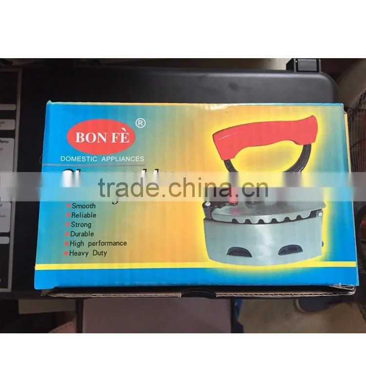 768# BON'FE brand factory charcoal iron cast iron material dry iron for Africa market