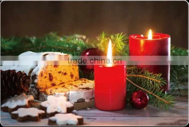 Placemats Unique Design 3D Art Painting Waterproof Washable PP Table Mats, Candles
