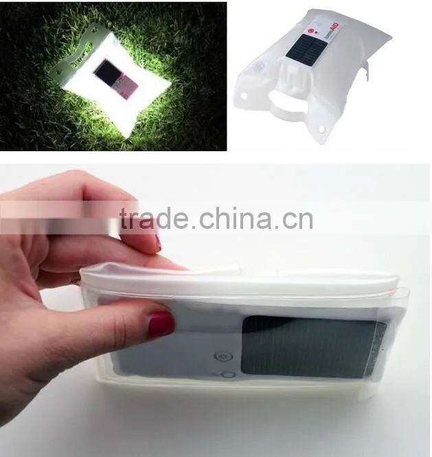 Fashion Solar Outdoor Light Portable Waterproof Folding Inflatable tent Camping lantern Emergency lamp