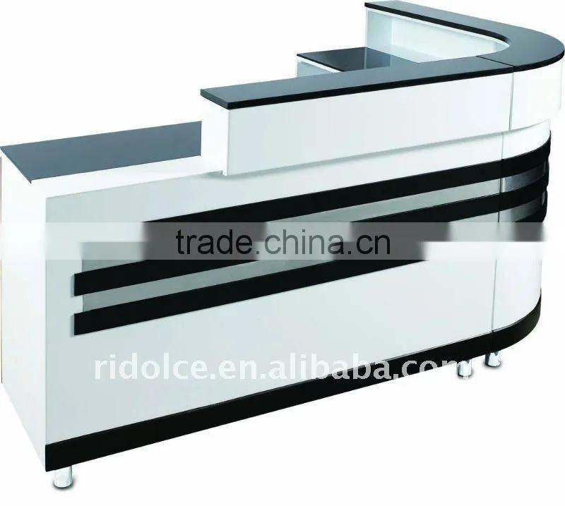 Nail salon reception desk Solid wood office table design receptionist table F-CT01A