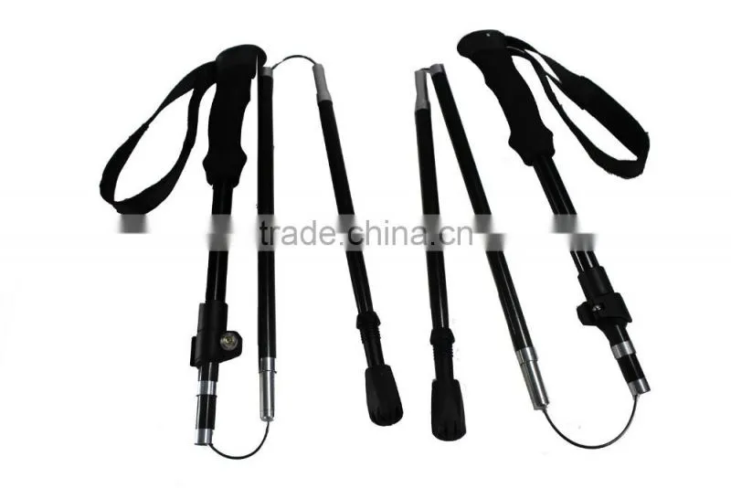 easy foldable walking stick, 3 sections, external lock, KEVLAR with PU covered, SZ17009F