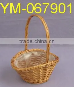Natural Color Willow Flower Basket with Liner