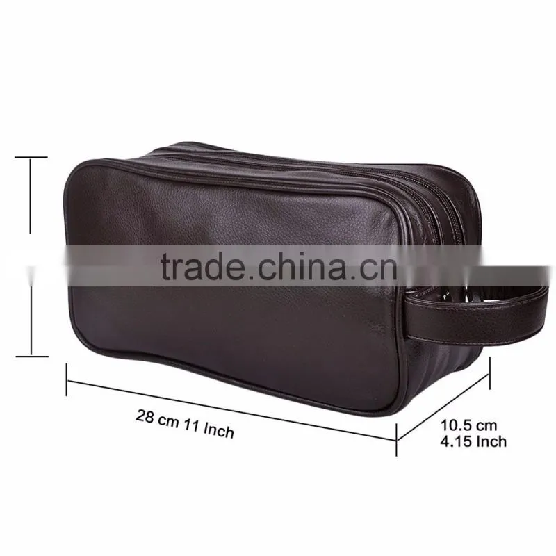 Dopp Kit Toiletry Bag Portable Travel Organizer with Three-layered Storage Sections Handle Strap