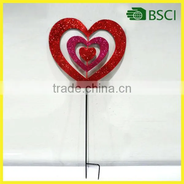 YS21119 heart garden stick metal craft for garden decoration