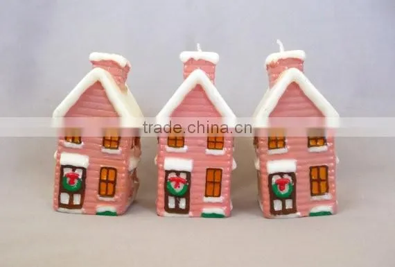 Christmasville Christmas Village Pink Shop Candles