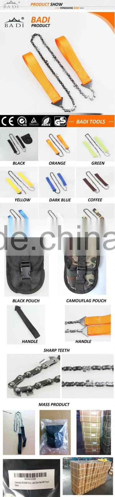 outdoor Protable survival cutting saw with belt clip pouch