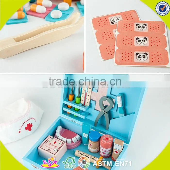 wholesale Good sale wooden medical box toy for kids,Pretend play child doctor toy,High quality wooden medical toy W10D012