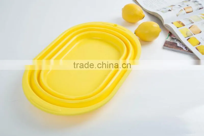 Silicone square shaped collapsible wash basin,storage bowl