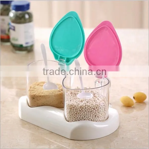 Custom Food-Grade Plastic 3 color Clear Plastic Seasoning Box Home Kitchen Spice Sugar Salt Storage Box Supplier