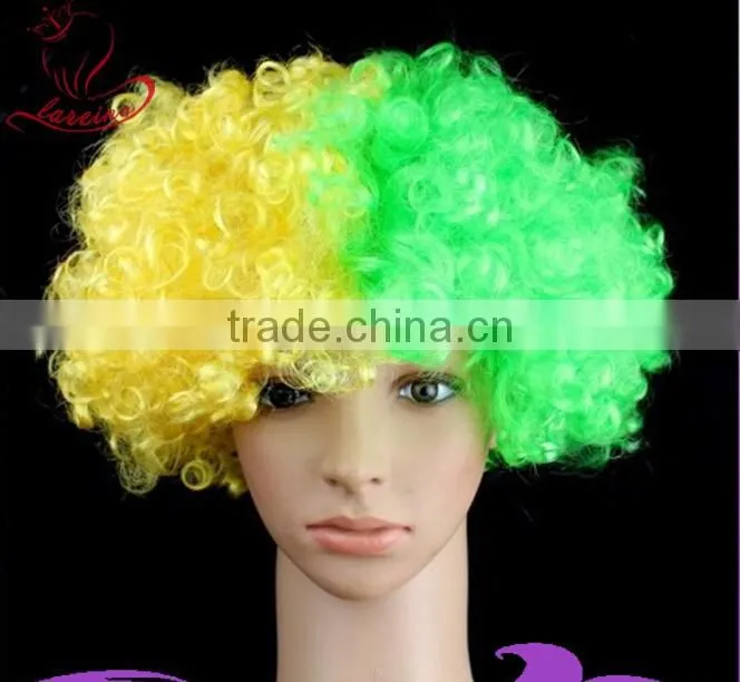 Adult Kids Style Colors Costume Party Clown Disco Football Fans Afro Curly Wigs