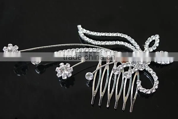 2014 Yiwu Factory Crystal Hair Combs Wholesale Metal Hair Combs For Gifts H172-202