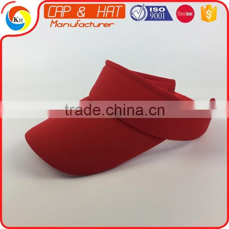 Sponge Red Color Blank Unstructure Sun Hat And Visor Cap