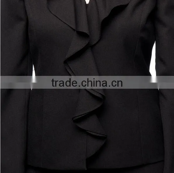 Women's Ruffle Collar Crepe Suit