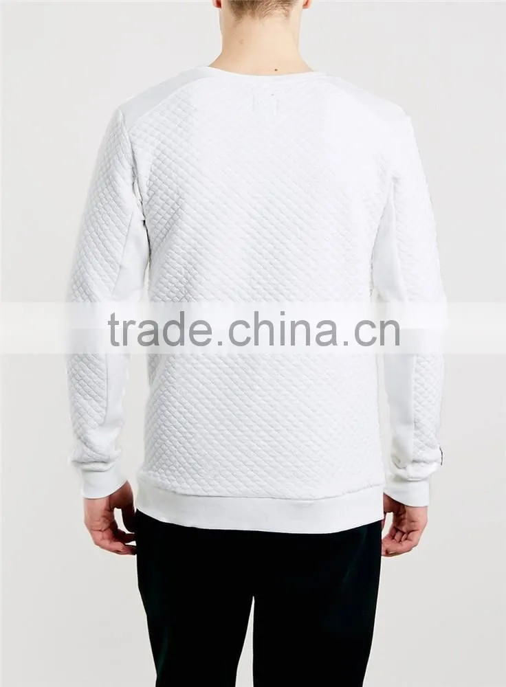 Fashion mens sweatshirt blank white side zipper sweatshirt blank two sided zipper