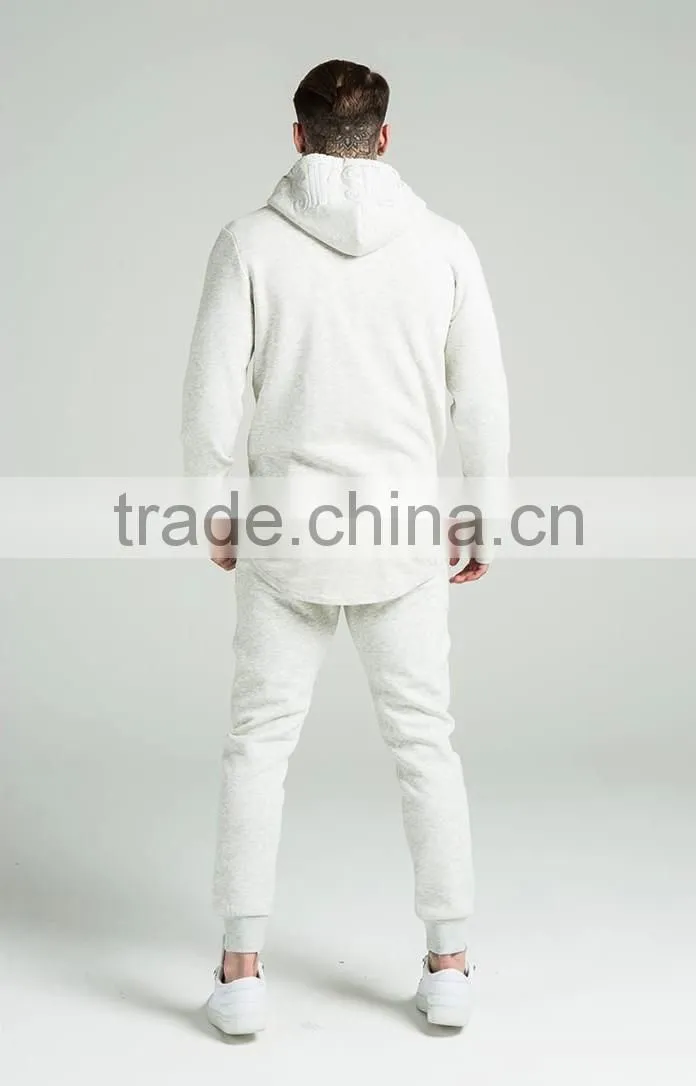 Quality cotton jersey tracksuits plain cream tracksuit zipper up tracksuit