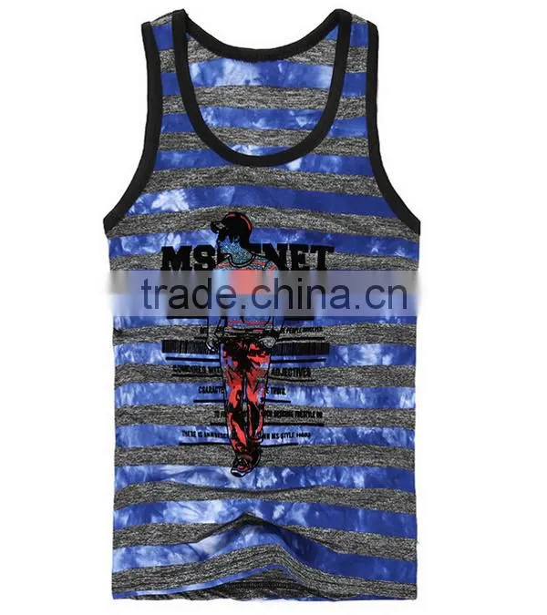 2017 Personalized Your Own Brand Logo Design 95% Cotton 5% Spandex Sport Gym Fitness Tank Top Dry Fit Stringer Vest Men
