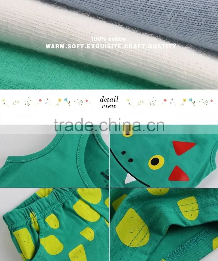 2017 combed cotton cute pattern summer children clothing baby clothes
