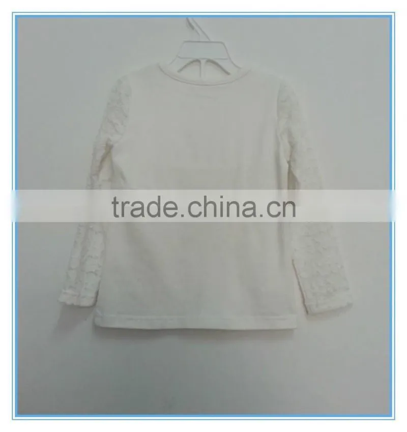Girls printed lace sleeve t shirt, beautiful girl t shirt with printing, fancy gril long sleeve t shirt, bowknot decorated wear