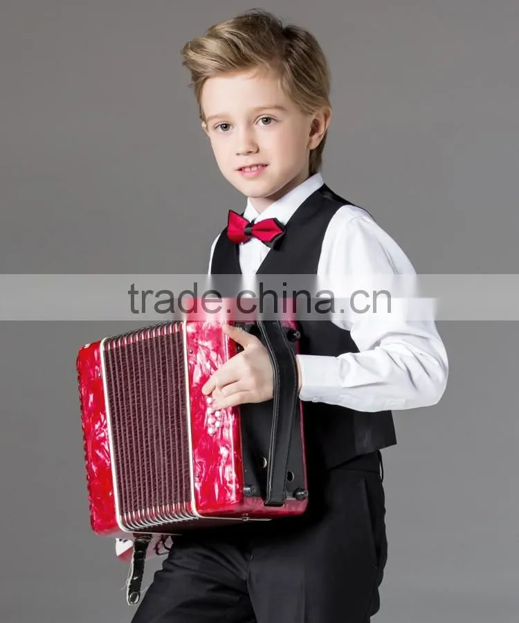 ELPA NXB0083 British style slim black fancy 3 piece designer kids boys suits