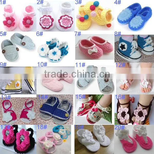 2015 Baby boy boots of striped shoe crochet booties