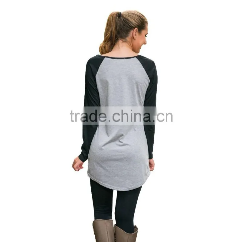 Hot Sale Women's Sexy Fashion Loose Tops Long Sleeve Round Neck Casual Blouse 2017