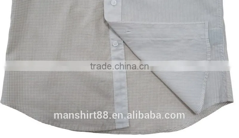 Latest shirt designs fashional Linen&Cotton special contrast slim fit shirts for men