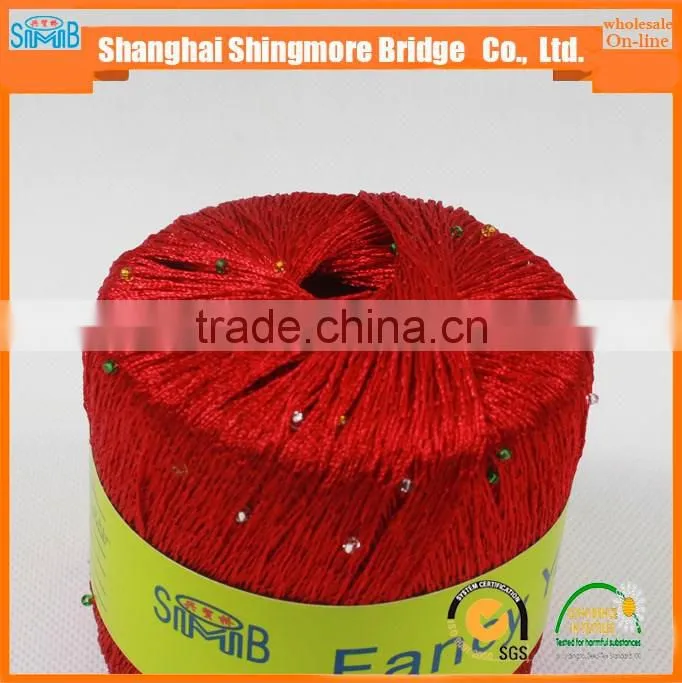 Polyester yarn supplier hot cheap wholesale OEKO-Tex Standard quality 100 polyester beads yarn for knitting
