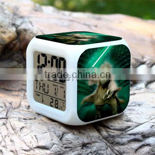 Super Hot Selling LED Digital Clock Clock for Kids gift ,promotion 7 Colors Changing colorful Alarm Clock