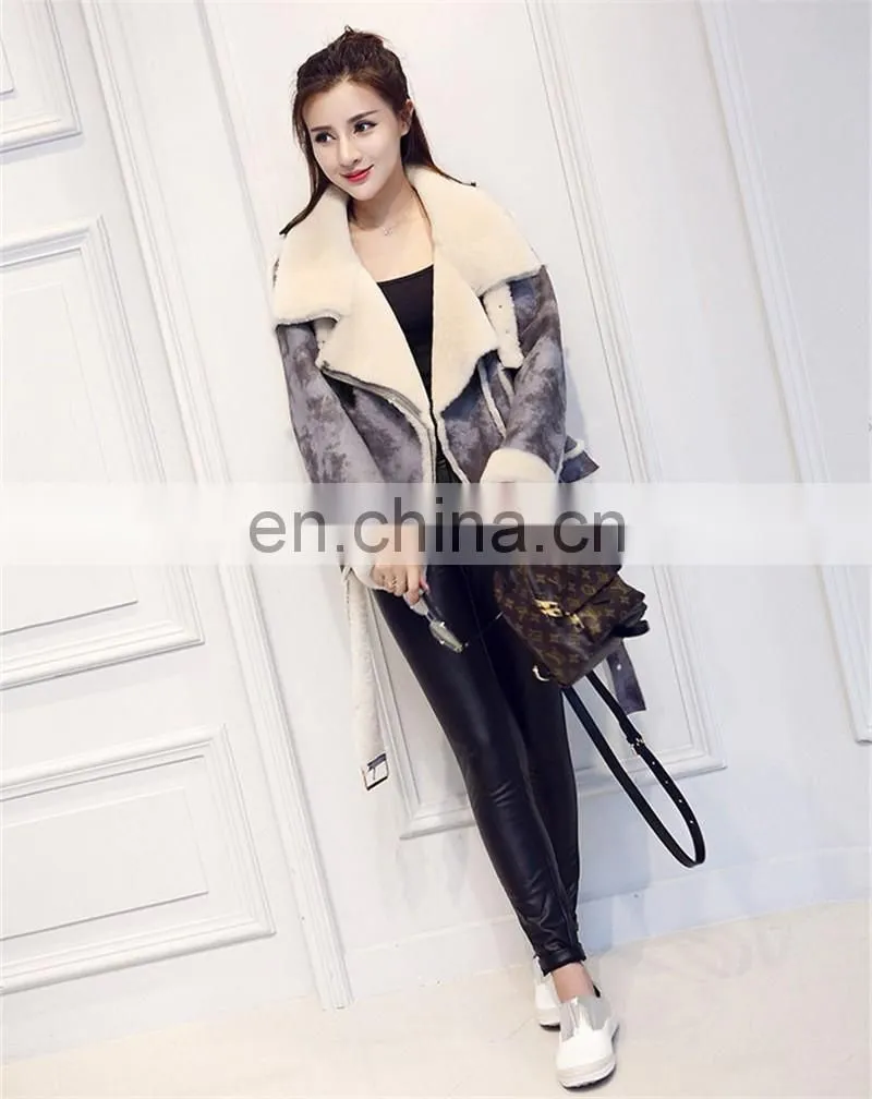 2016 Whoesale Cheap Real Fur Women Lambskin Green Leather Jacket