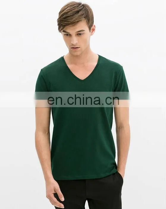Wholesale blank T shirts, fashion high quality v-neck plain t shirts