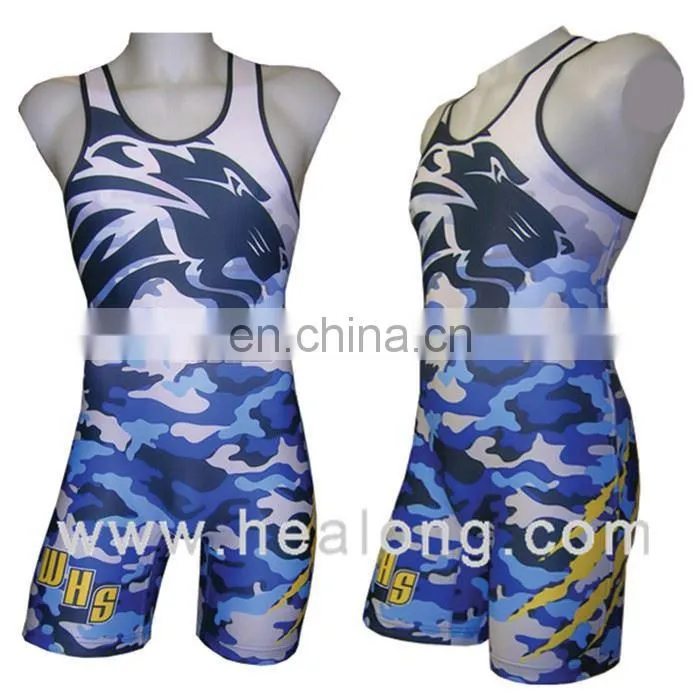 Healong Sublimation Sexy Wrestling Singlets Women 65 Cotton 35 Polyester