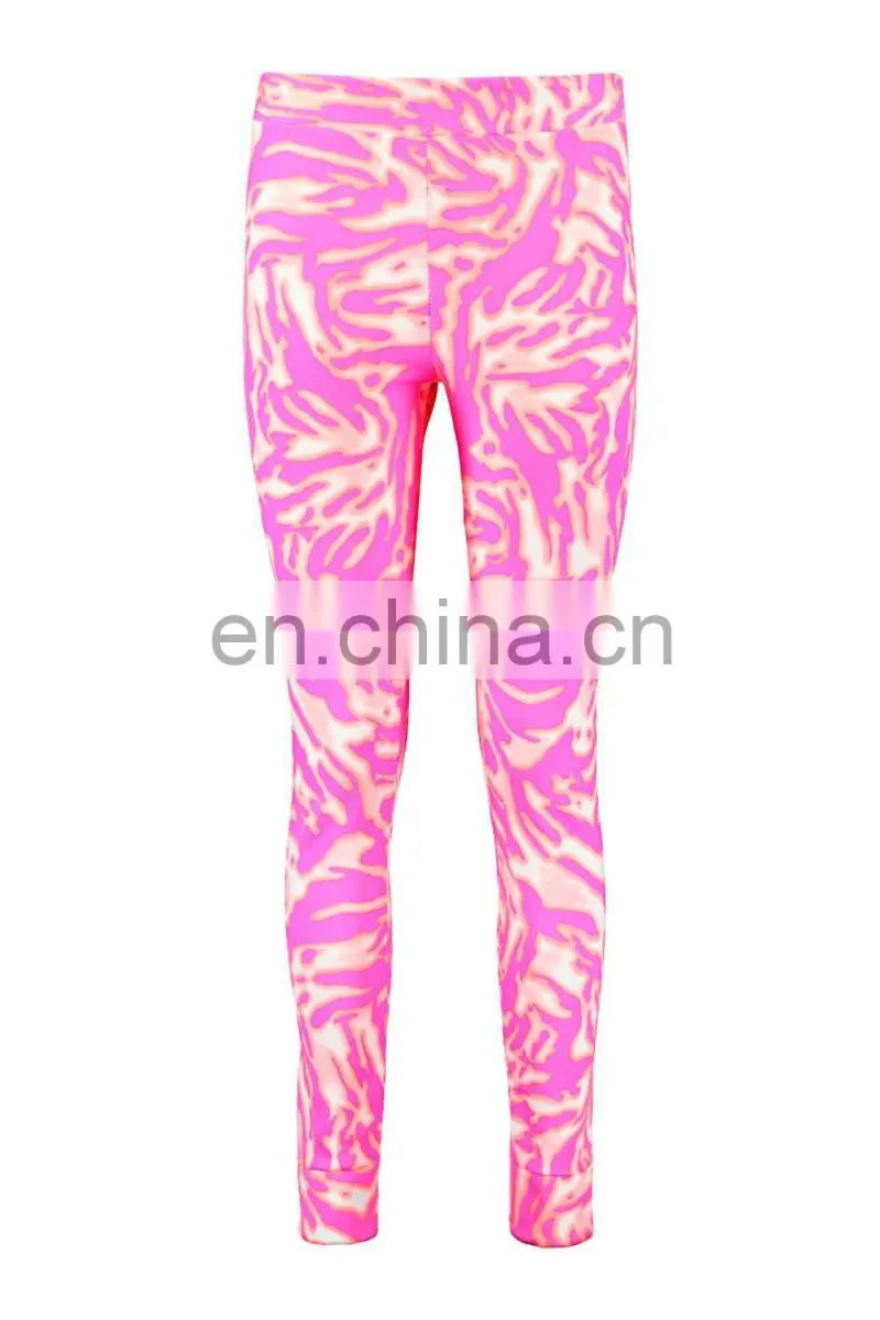 Trade assurance Yihao custom make women's tight print contrast legging keri neon printed sports wholesale leggings womens tights