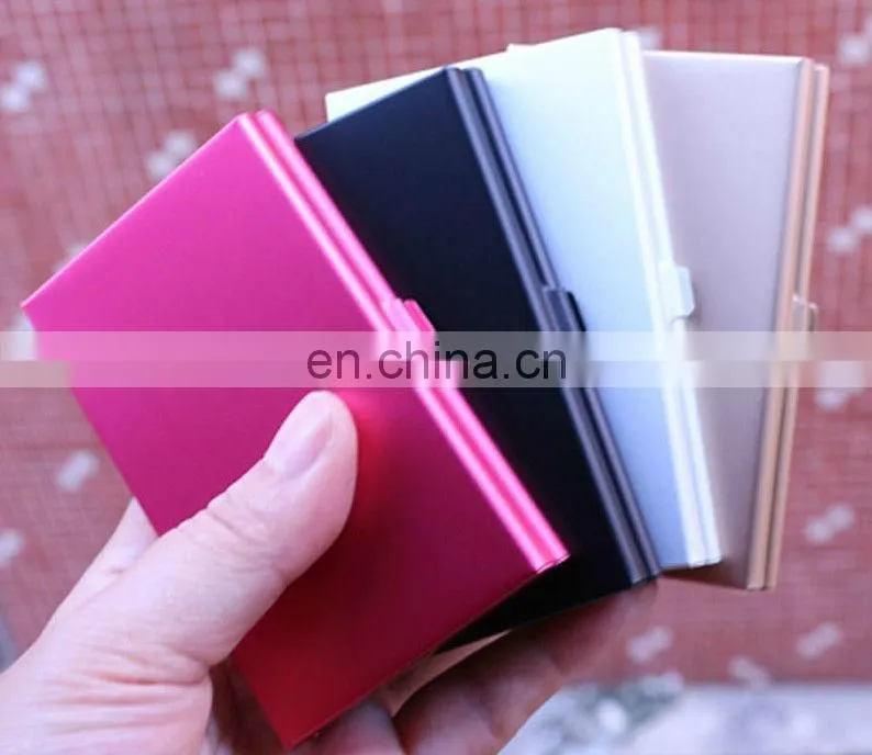 Cheap business card holder/black name card holder/metal card holder with leather