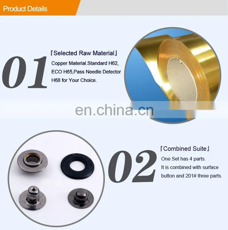 New Style Four Parts Brass Metal Snap Button BM10181