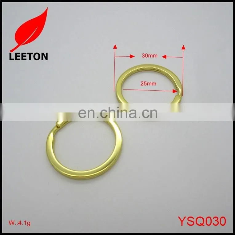 30mm Shiny gold flat split ring for gift