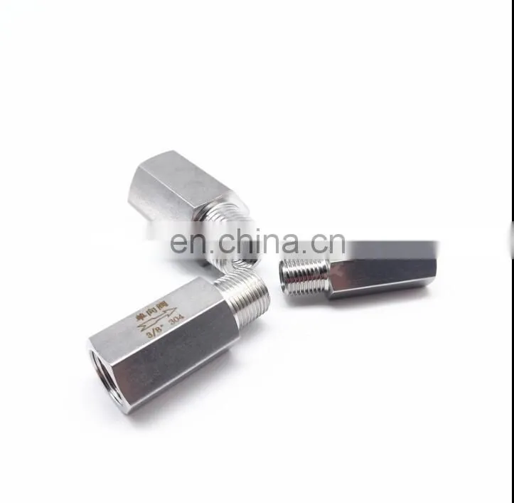 304 stainless steel inner and outer wire check valve 1/4 grinding in and out check valve