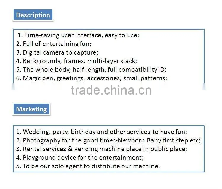 Most Competitive Price Profitable Photo Sticker Machine
