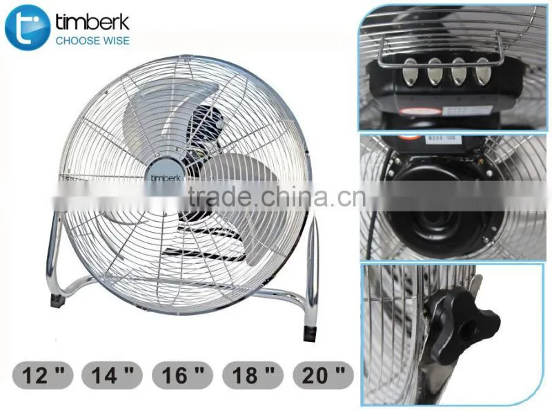 Factory: 12" inch high quality chrome Floor Fan