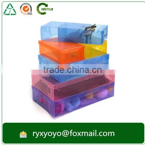 colored clear folding pp plastic storage shoe box