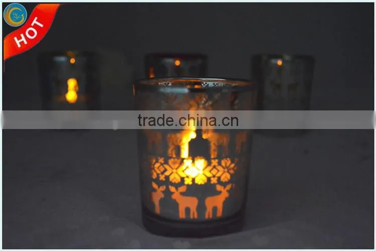 christmas glass votive cup