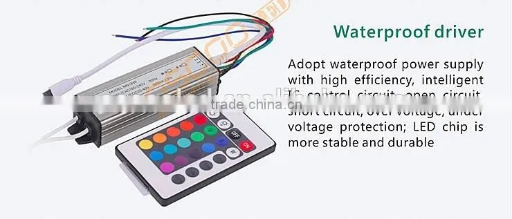 Oscoo Top-Sale IP65 Die Casting Aluminium CE&Rohs 10W RGB LED Flood Light Square Light with Colorful Lights