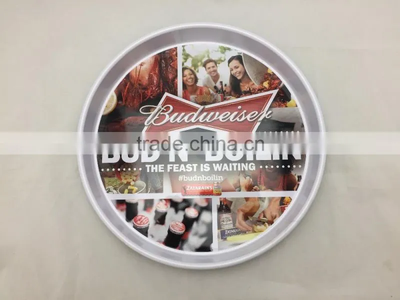 CCKT-T331 2016 popular design Barware Circle Tin food serving tray, bar tray
