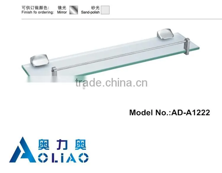 High quality Bathroom accessory stainless steel single bathroom glass platproms