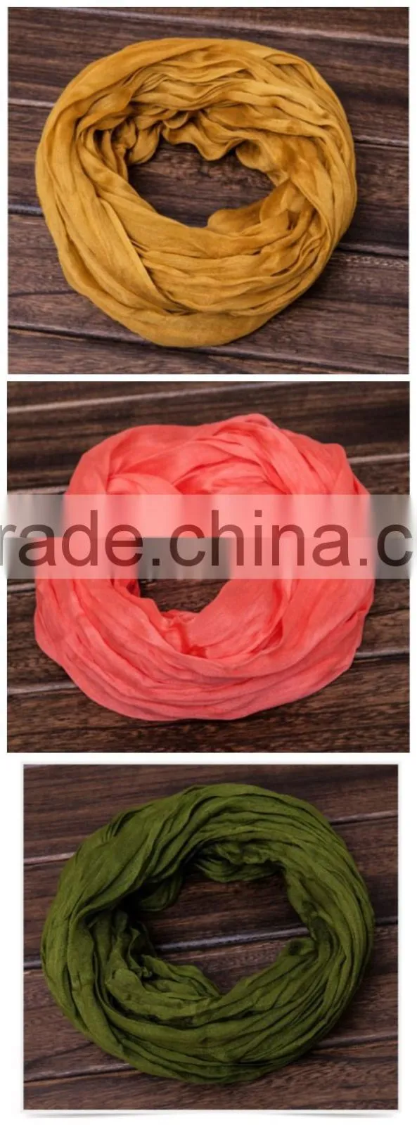 Trend All-match Dubai Muslim Man Women Neck Warmer Real Silk Solid Infinity Scarf