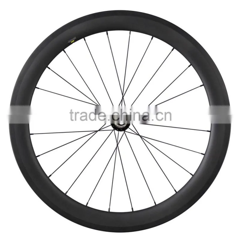 2016 new carbon road bike wheels 56mm U shape clincher tubeless ready 25mm width road wheels China