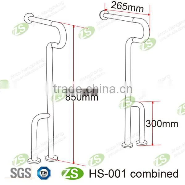 Safety nylon floor-to-wall support grab bar