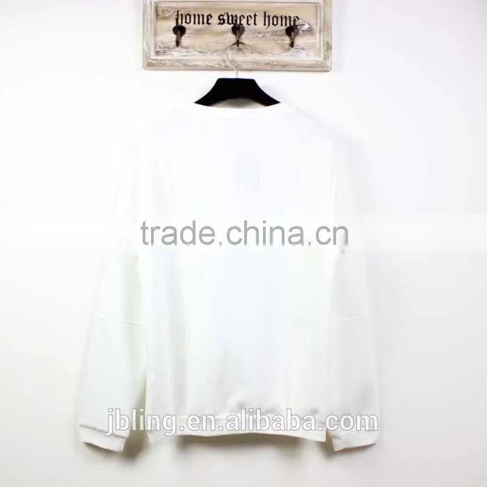 custom white printed sweatshirt