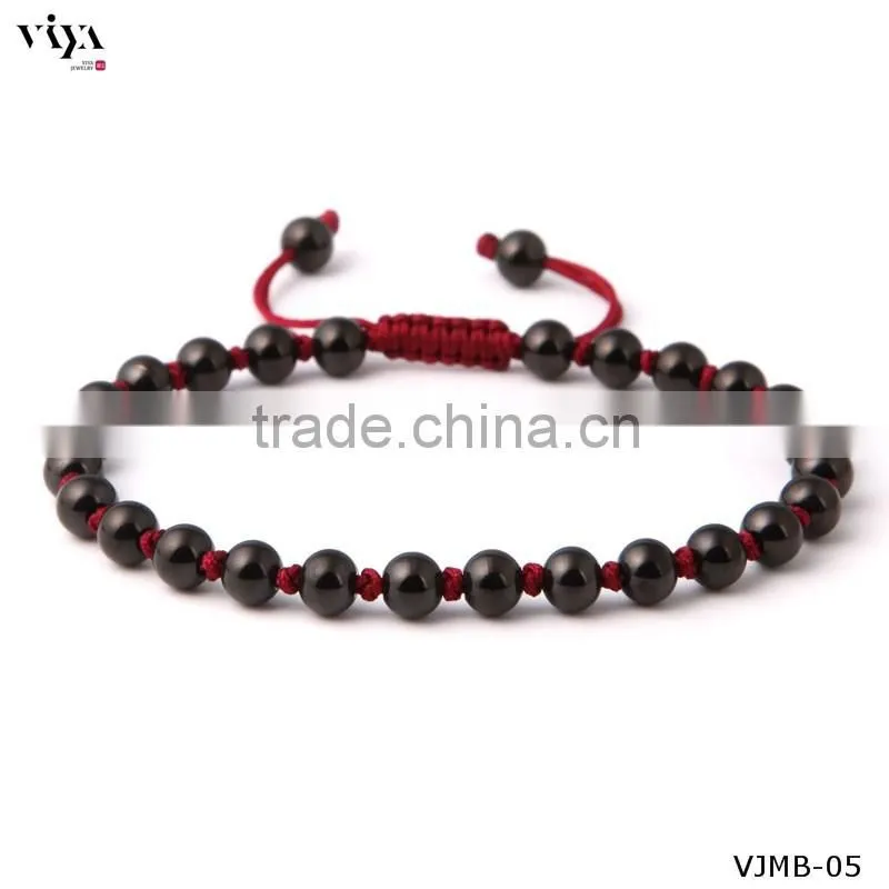 china knotted beads jewellery custom engraved logo metal beads Eco-Friendly non allergic bracelet