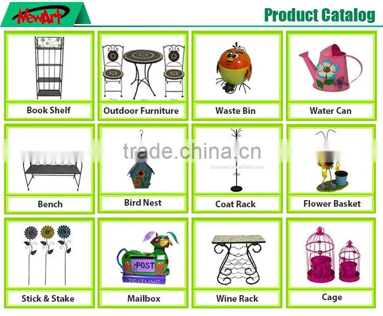 Metal crafts boy and girl with pot art and craft metal garden decoration