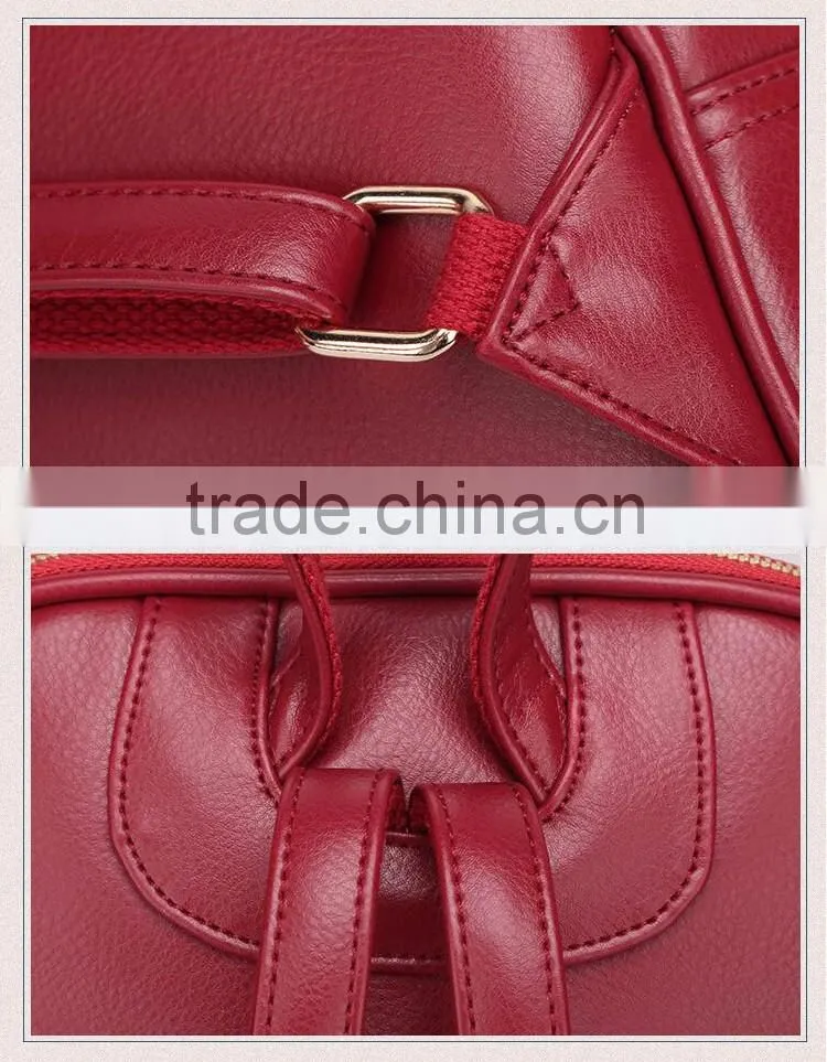PU leather new fashion backpack multi candy pure colors shoulder bag